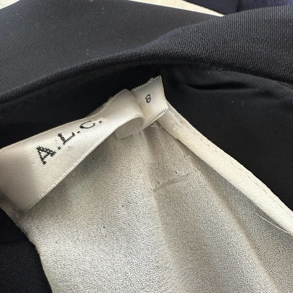 A.L.C. ALC Womens Size 8 Alexis Dress Lined Black Scallop Hem Halter Neck - Picture 6 of 6
